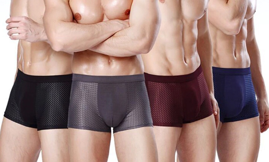 Image 2: Four-Pack of Men's Breathable Mesh Boxers