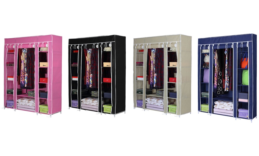 Image 9: Corner Canvas Wardrobe