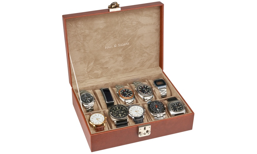 Image 3: Faux Leather Men's Watch Boxes