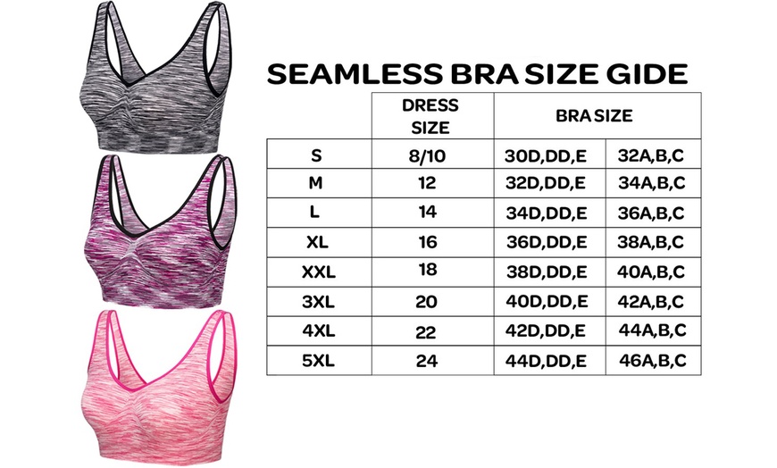 Image 2: Blu Apparel Three and Nine Pack Marl Comfort Seamless Bras