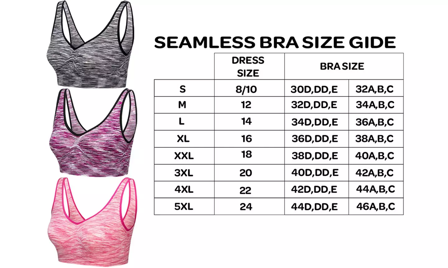 Blu Apparel Three and Nine Pack Marl Comfort Seamless Bras