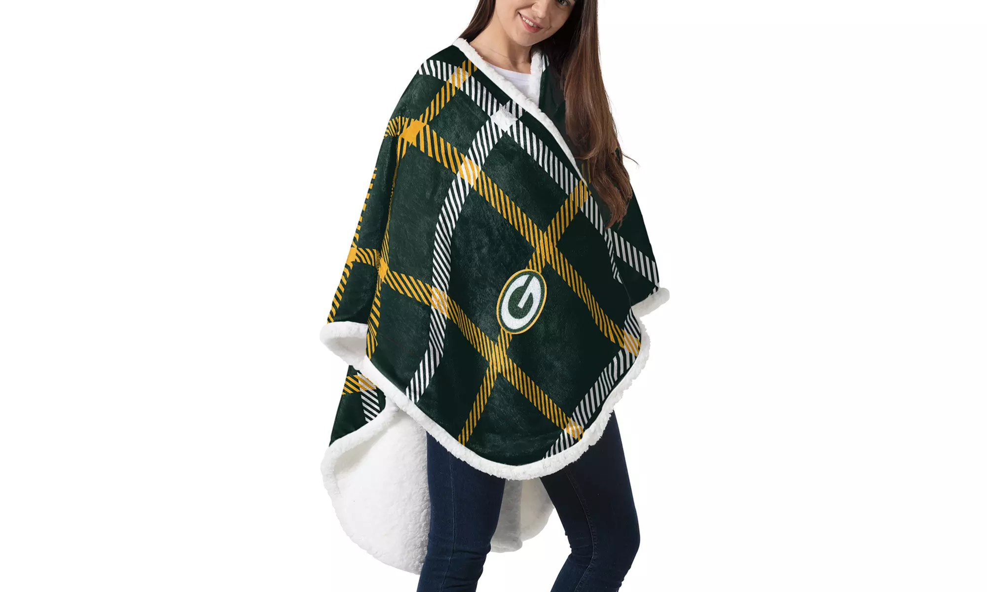 Northwest NFL Cloud Cape Throw with Sherpa Back - Primary Image
