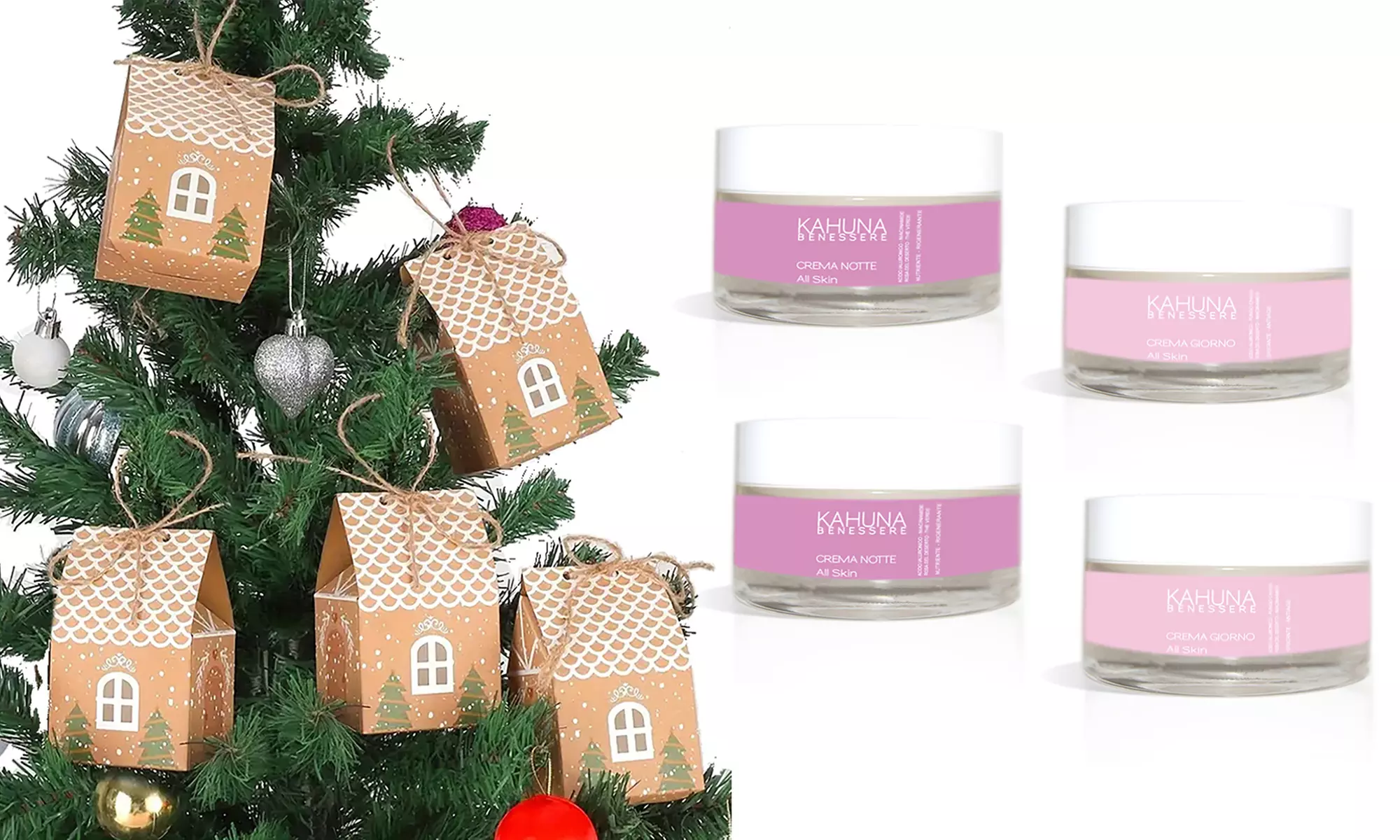 1 o 2 kit Natale cream giorno e notte Kahuna Benessere