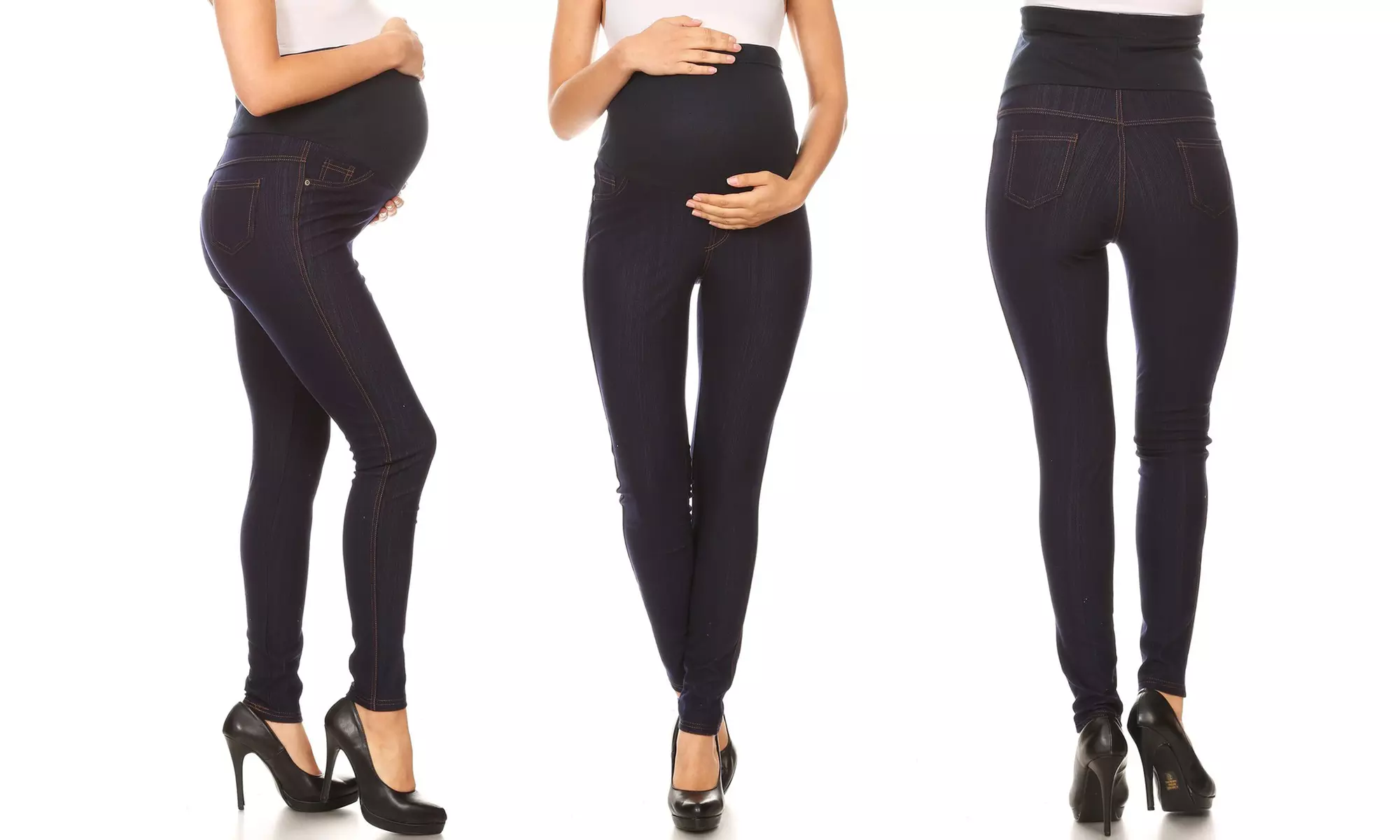 Women's JVINI Super Soft Stretchy Full Panel Maternity Jeggings. Plus Sizes Available - Second Medium