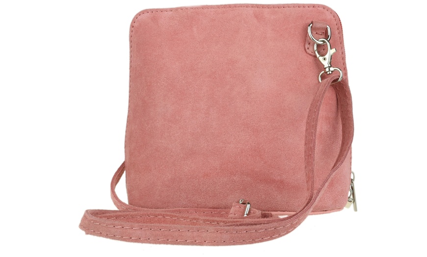 Image 11: Suede Leather Cross-Body Bag