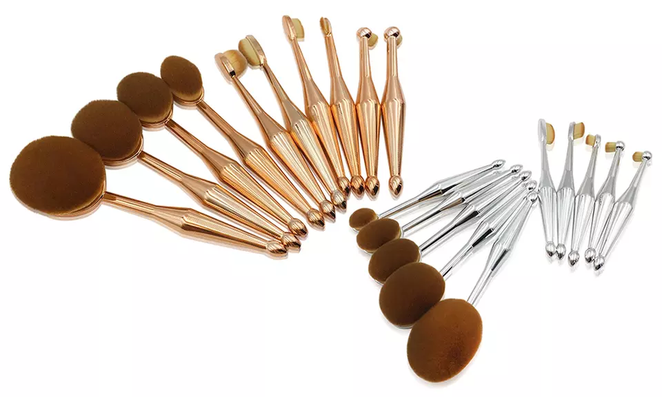 Zoe Ayla Cosmetics Oval Makeup Brush Set (10-Piece) - Primary Image