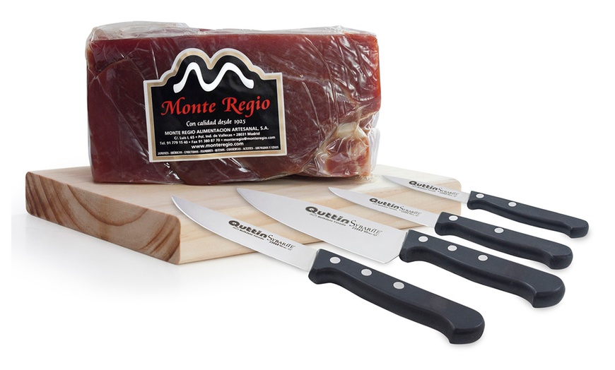 Image 3: Iberian /Serrano Ham & Knives Set