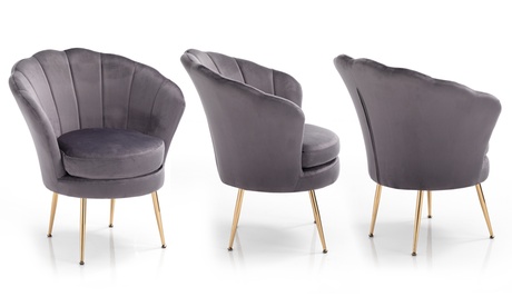 Poltrona Coquille in morbido tessuto