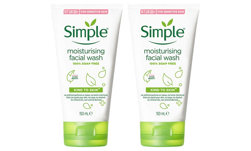 Image 2: Simple Face Wash 150ml Two-Pack