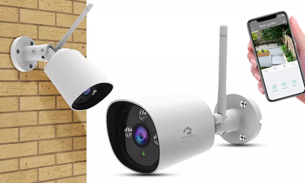 Caméra de surveillance intérieure et extérieure avec vision nocturne, modèle "Clever Dog" - Primary Image