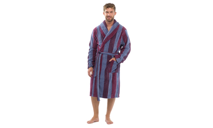 Image 3: Men's Fleece Dressing Gowns