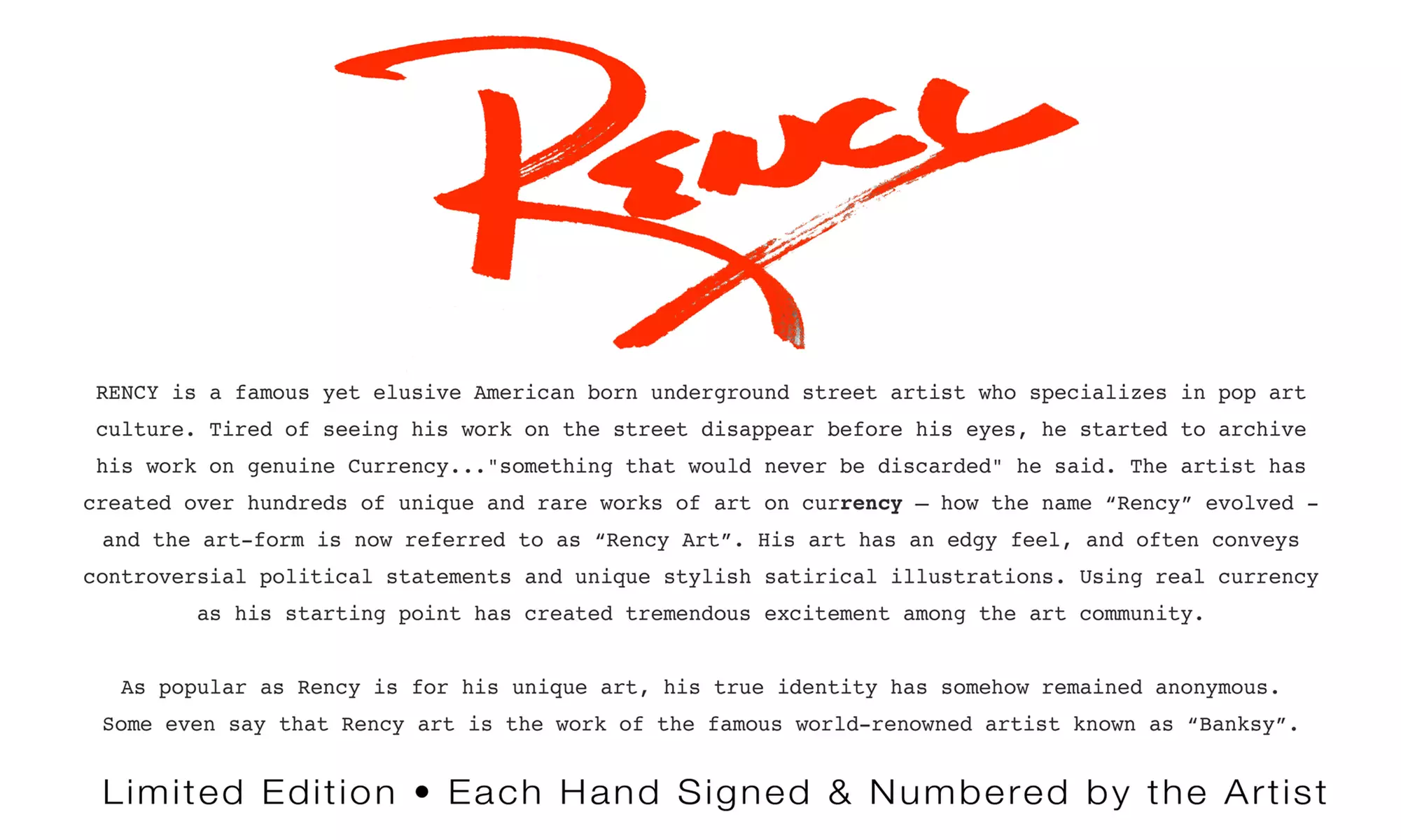 Signed Rency Batman Pop Art $2 Bill - Second Medium