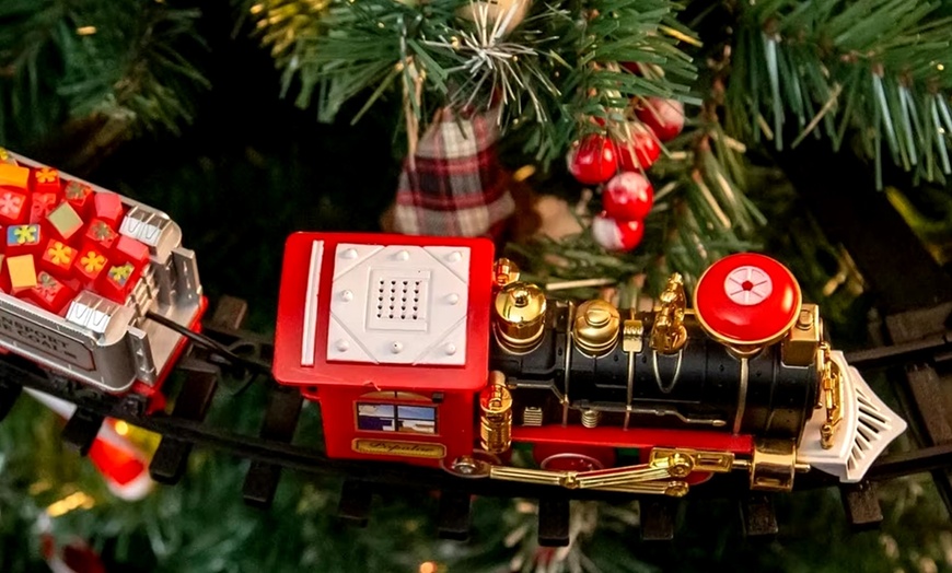 Image 2: Tren eléctrico decorativo para el árbol de Navidad con luces y sonidos