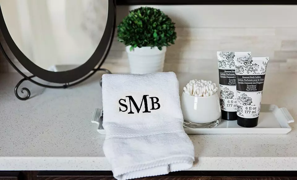 Two or Four Monogrammed Hand Towels from Qualtry (Up to 85% Off)   - Second Medium