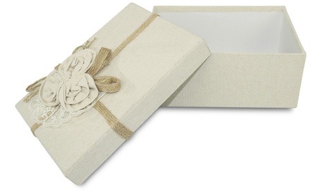 Scatola rettangolare rivestita in juta