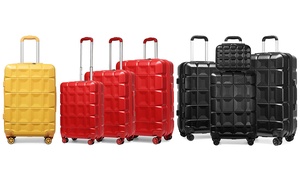  One or Four Lightweight Hard Shell ABS Suitcases with TSA Locks 