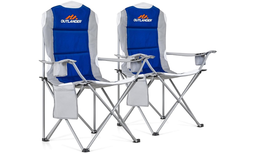 Image 6: Vivo Pack of Two Camping Chairs