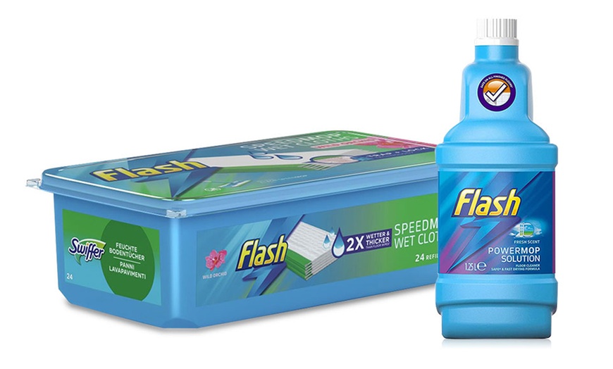 Image 2: Flash Powermop Liquid Refills with Speed Mop Refill Pads