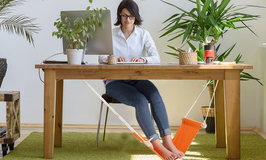 Image 2: Under-Desk Foot Hammock