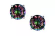 Black Mystic Rainbow Stud Earrings - Second Medium