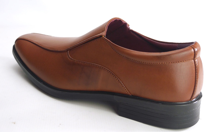 Image 3: Men's Lace-Up Slip-On Tan Shoes