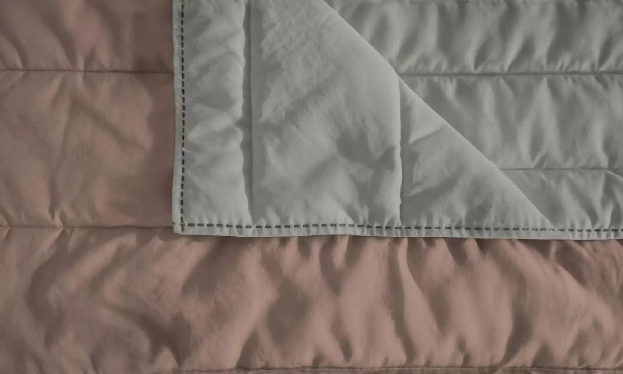 Couvre-lit "Trapuntino Golia" double face effet vintage "water washed"