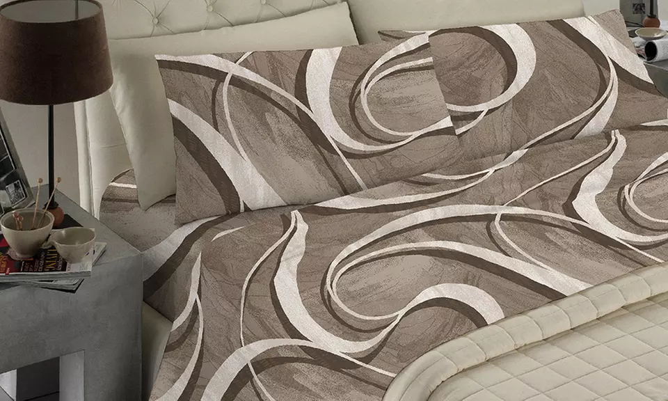 Completo Lenzuola No Stiro, Microfibra effetto Seta, Made in Italy