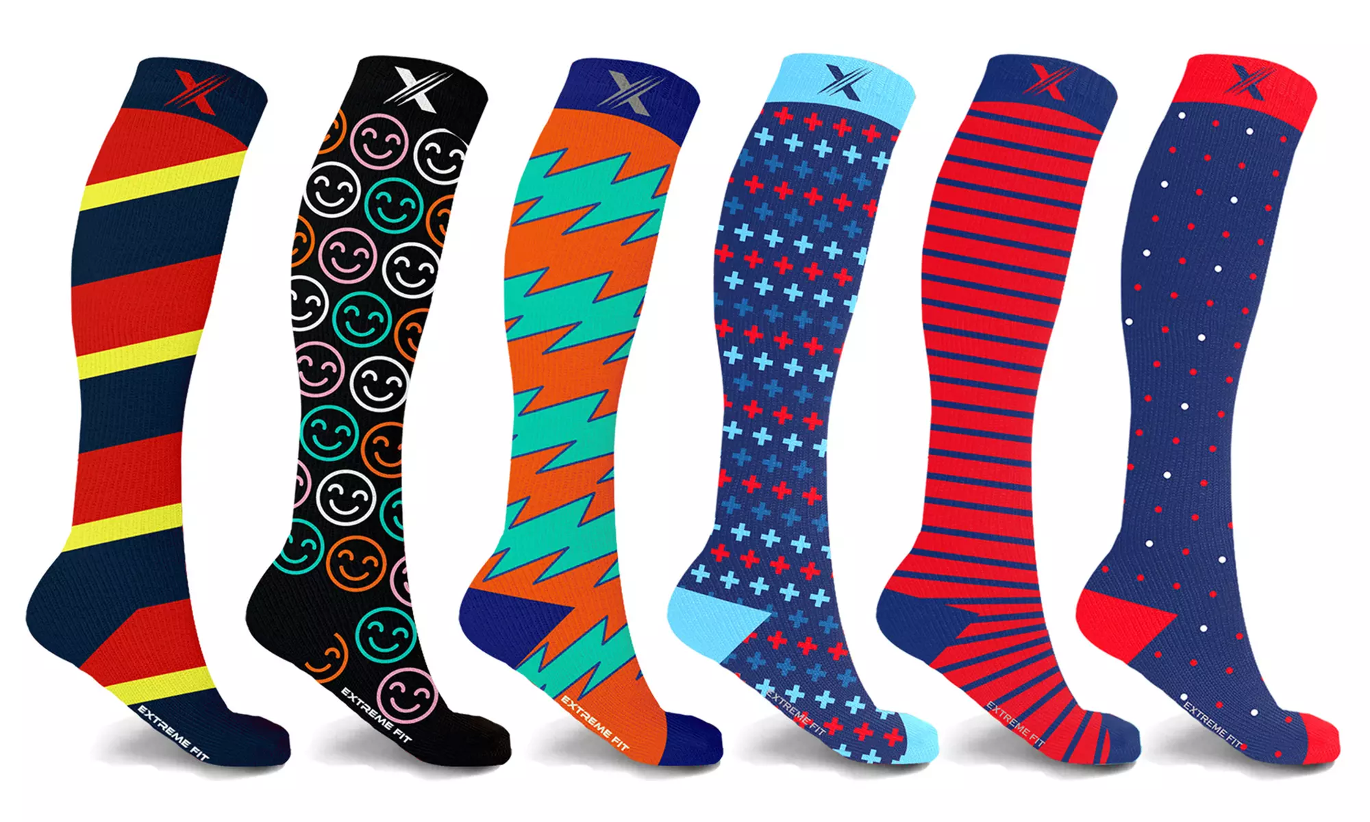 XTF Knee High Pro Zone  Compression Socks  (3-Pairs or 6-Pairs) - Primary Image