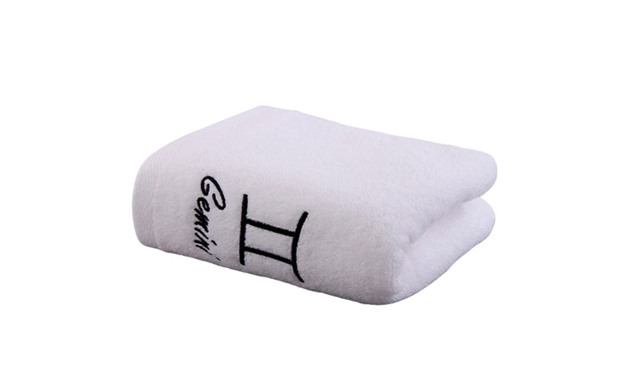 Image 13: One or Two Star Sign Embroidered Towels