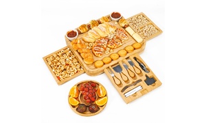 Vinsani 18-Piece Bamboo Cheeseboard Set