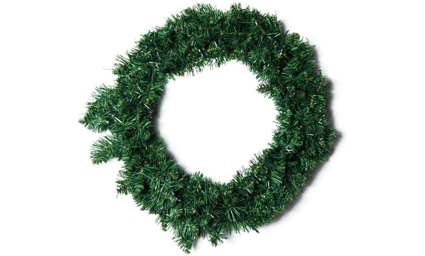 Image 4: Homcom Pre-Lit Christmas Wreath