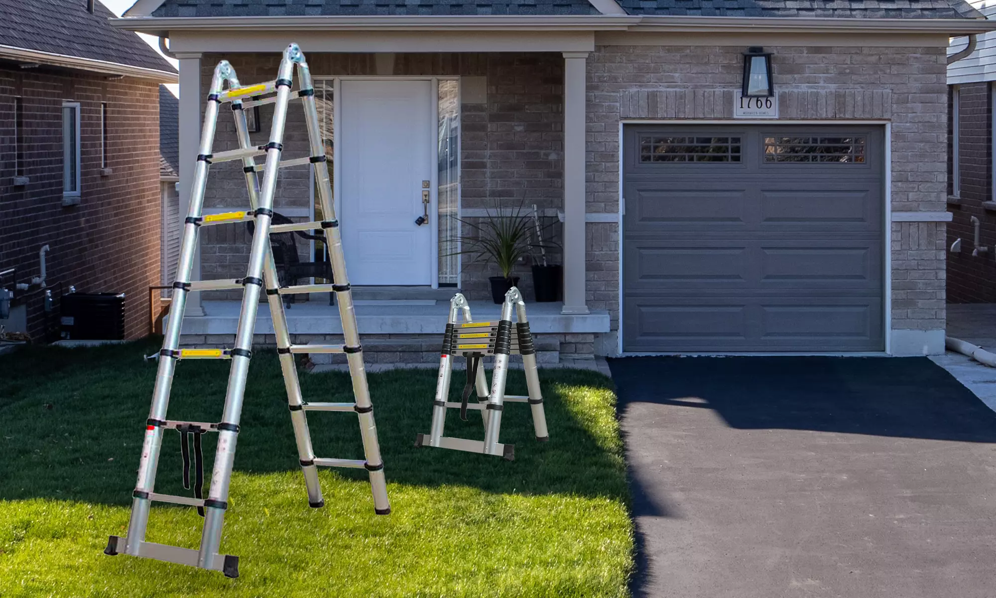 Échelle télescopique en aluminium rétractable de Herzberg