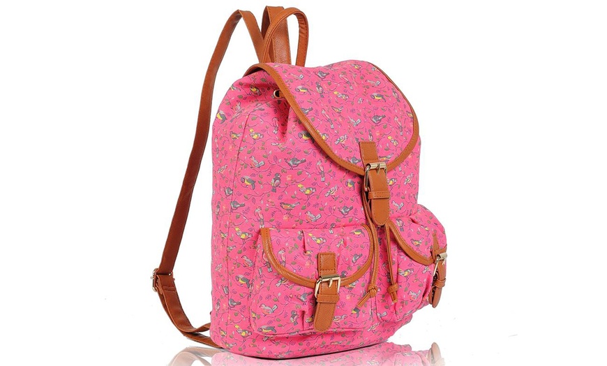 Image 29: Retro Canvas Backpack