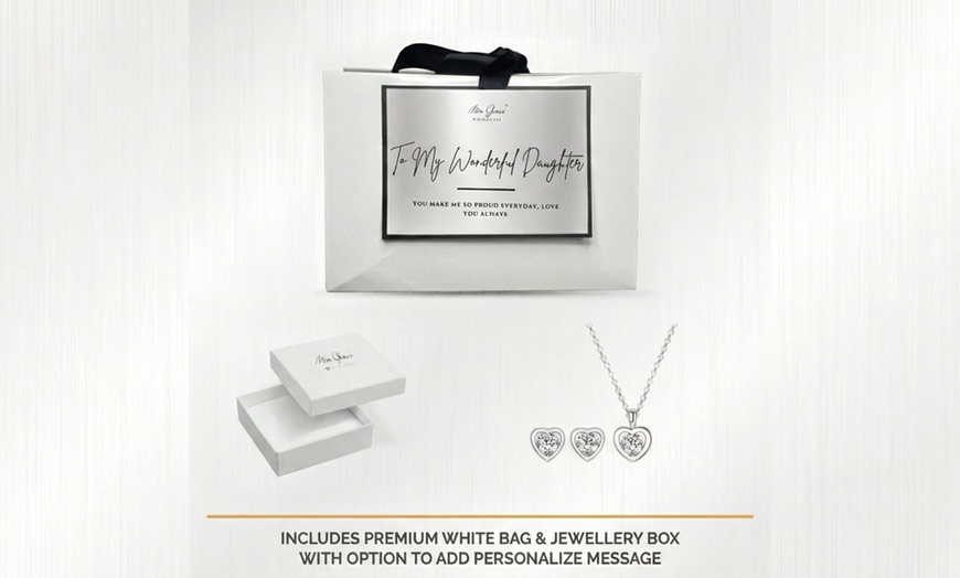 Image 3: Mia Grace Jewellery Austrian Crystal Heart Pendant & Earrings Gift Set