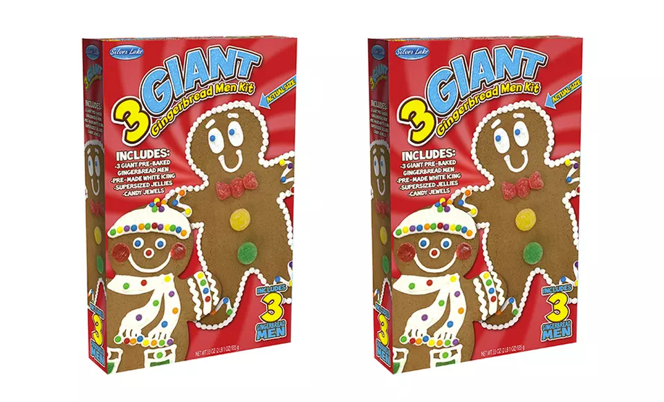 2-Pack of Gingerbread-Men Decorating Kits﻿ with 3 Giant Cookies Each - Primary Image