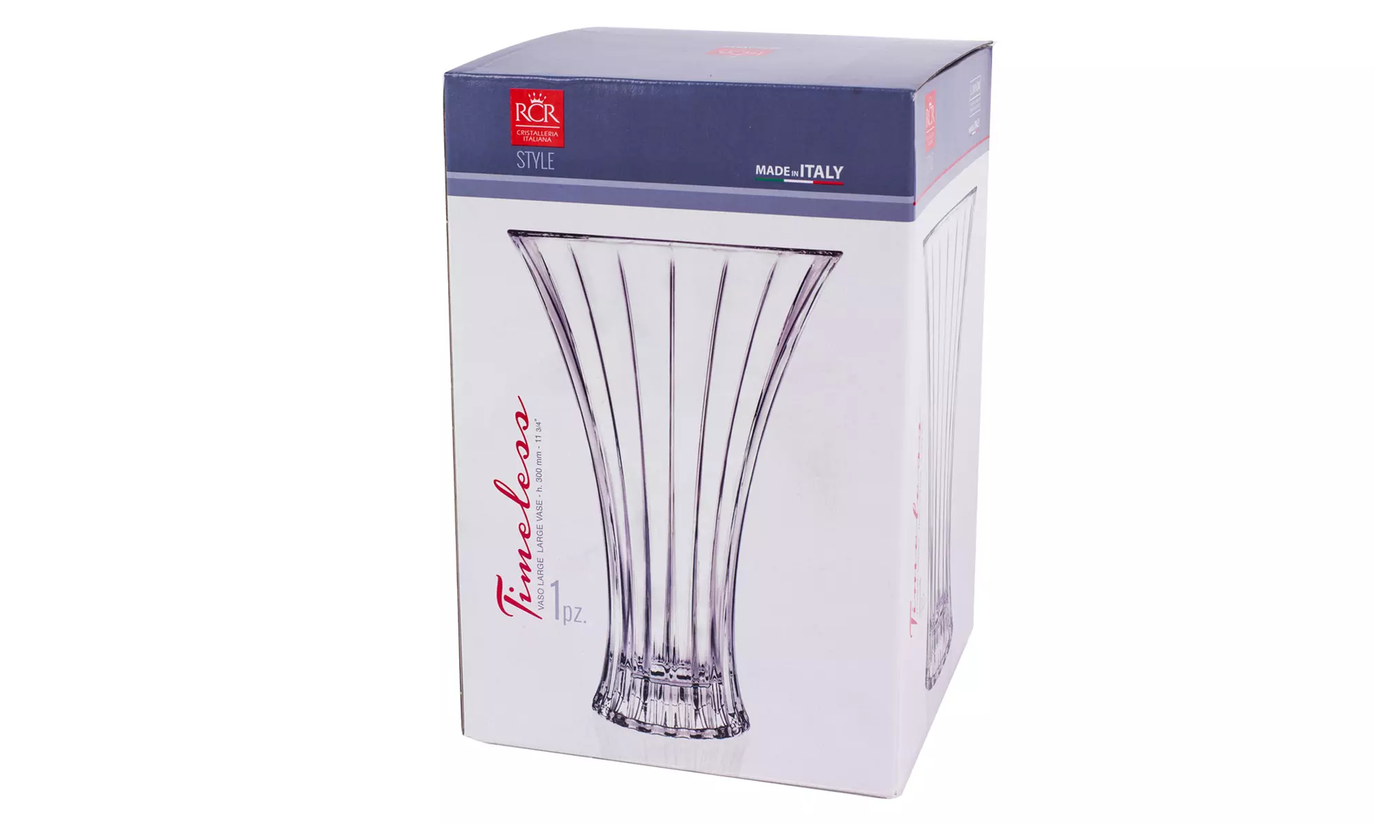 Vase à fleurs décoratif en verre cristal RCR - Second Medium