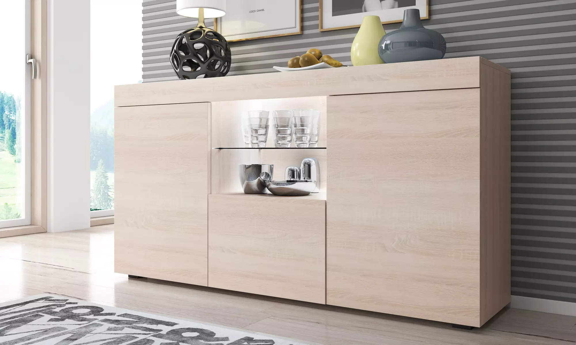 Sideboard Sefora mit LED-Beleuchtung