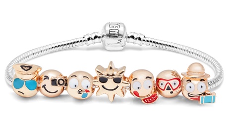 Bracciale con 7 charms Emoji Holiday a tema vacanze