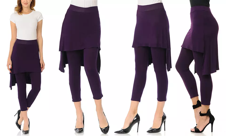 Women's High-Low Skirted Leggings. Plus Sizes Available. - Second Medium