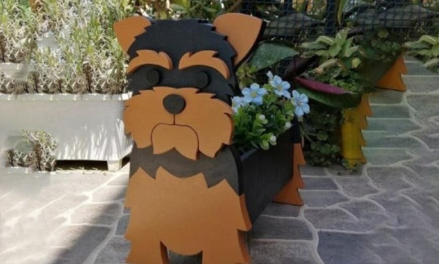 Image 3: Creative Dog Wooden Planter