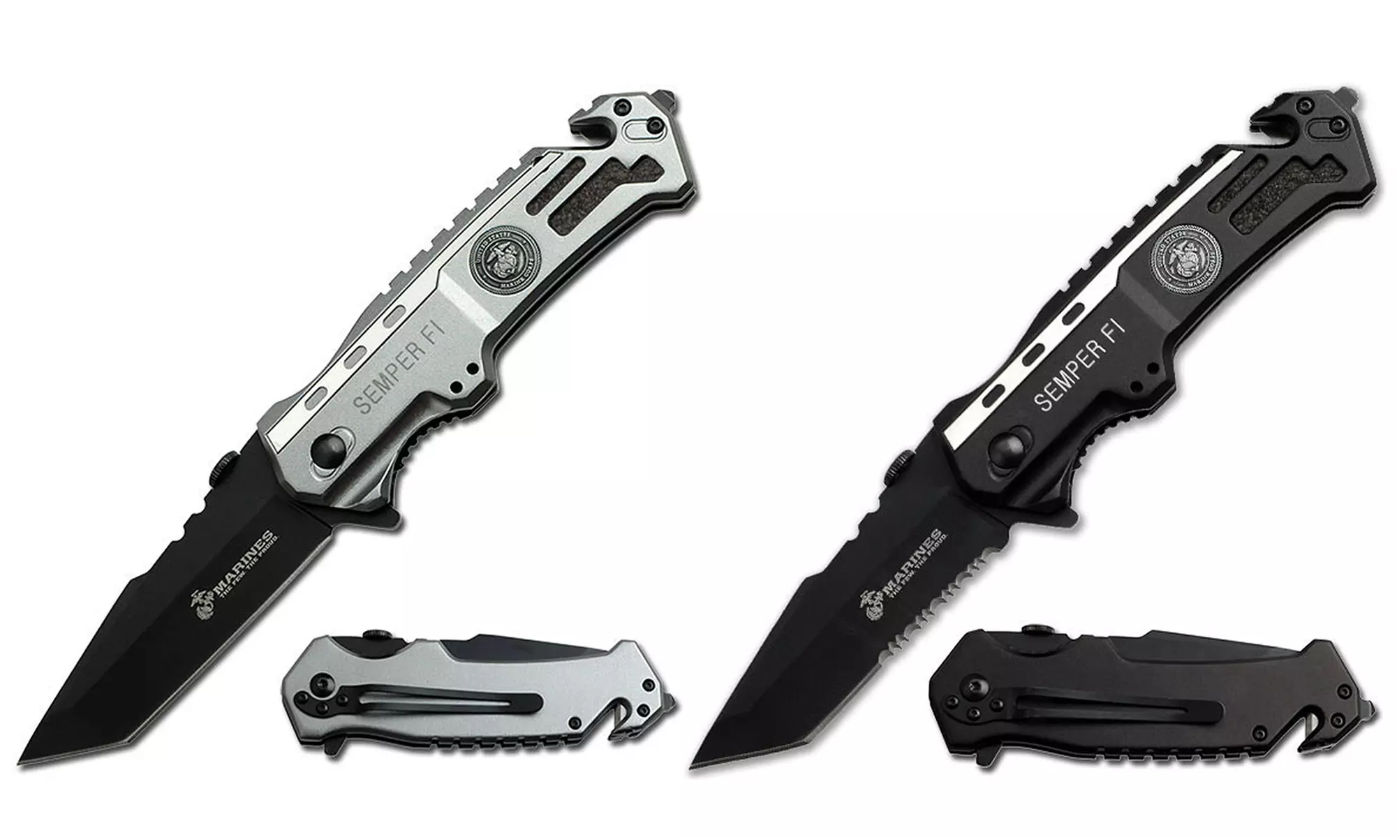 U.S. Marine Corps Assisted Opening Stainless Steel Semper Fi Rescue Knife - Primary Image