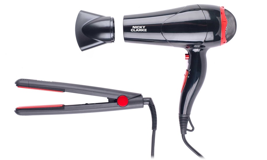 Nicky clarke hair outlet dryer and straightener set