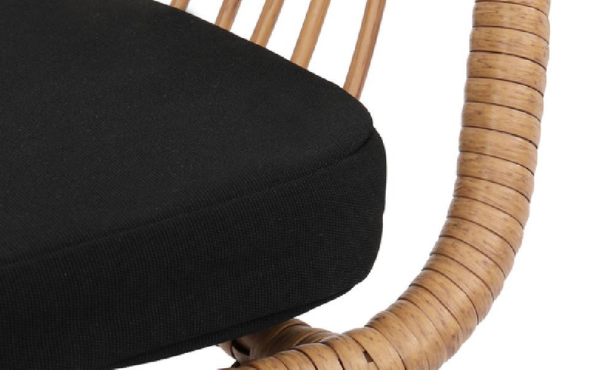 Image 5: PE Steel Outdoor Wicker Rattan Chair Set