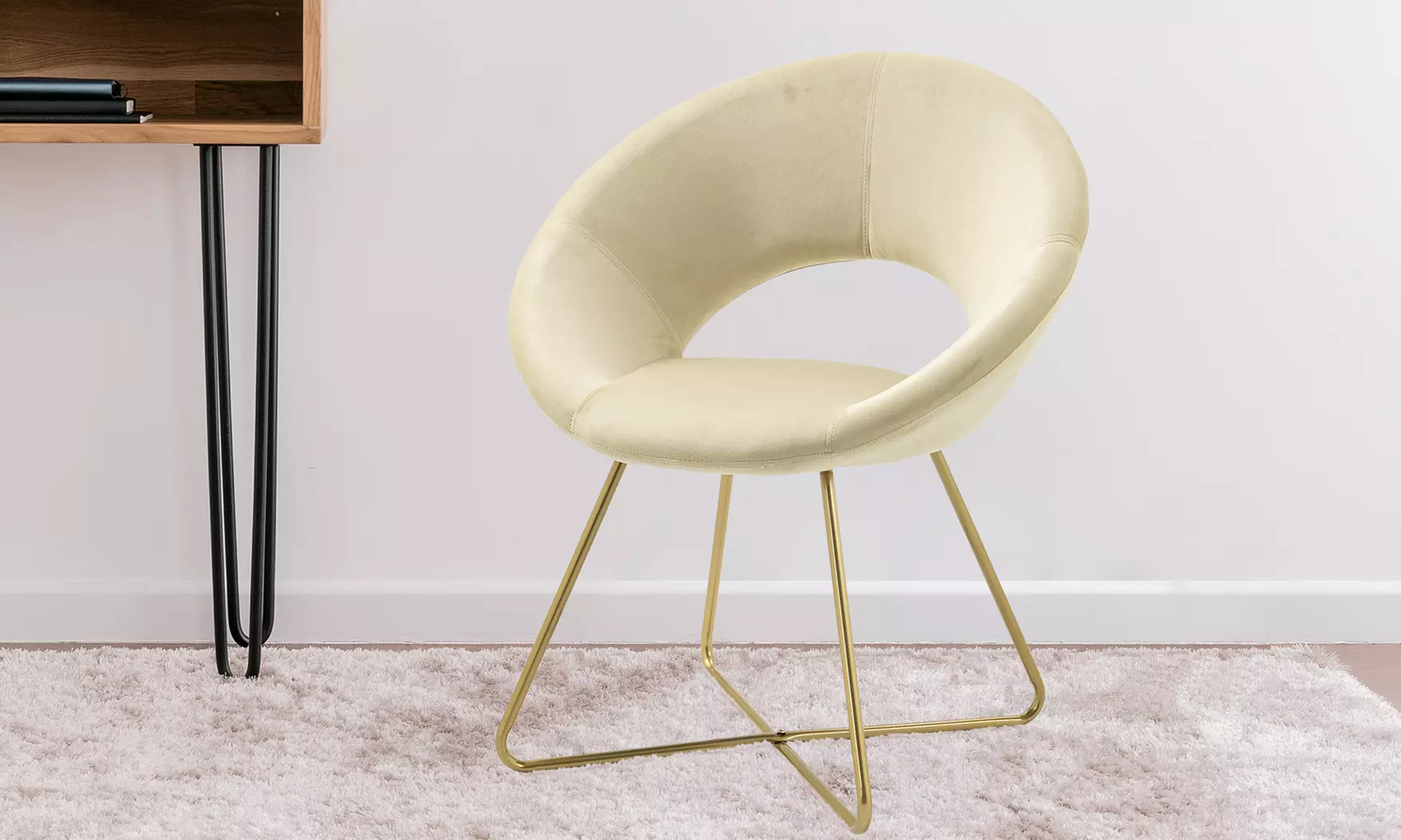 Poltrona tonda in velluto Grace