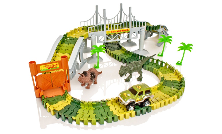 Image 1: Create-a-Track Dino World Playset