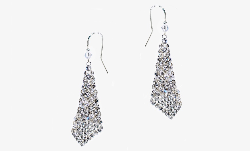 Image 8: Ah! Jewellery Drop Mesh Earrings made with Crystals from Swarovski®