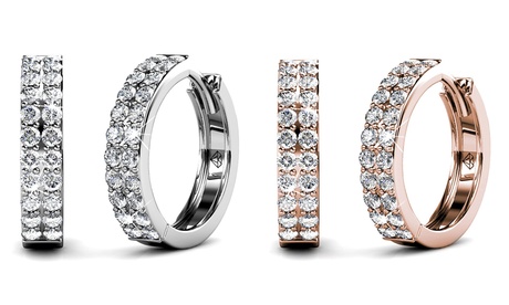 1 o 2 paia di orecchini anello Glamour realizzati con cristalli Swarovski® disponibili in 2 colori