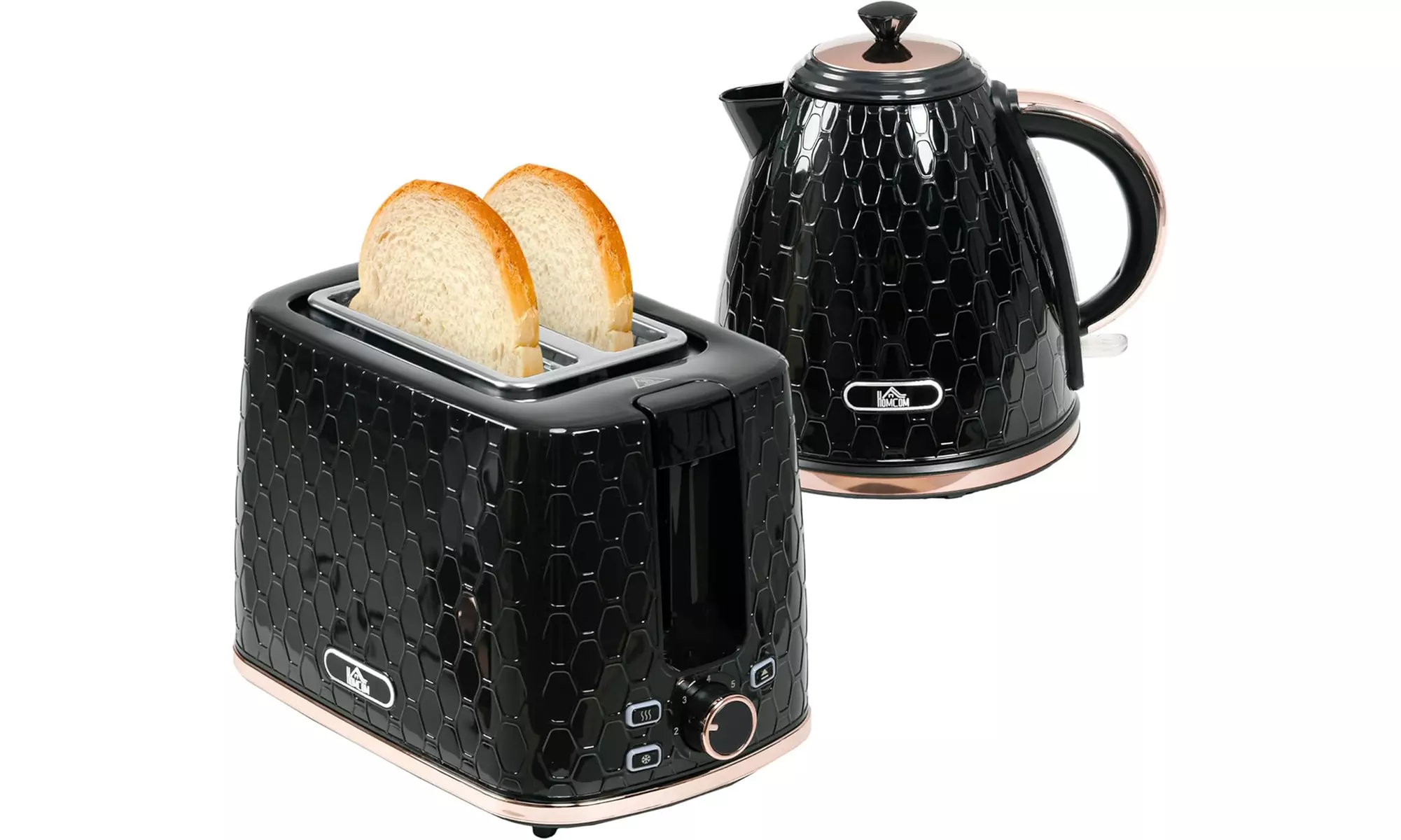 HomCom Kettle and Two-Slice Toaster Set