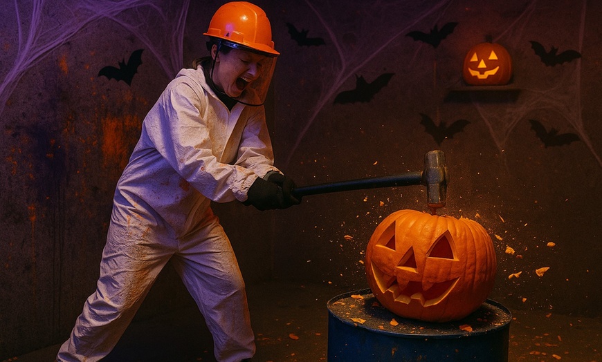 Image 3: Admission to Halloween Rage Room Pumpkin Smash Bash for 1, 2, 4, or 6