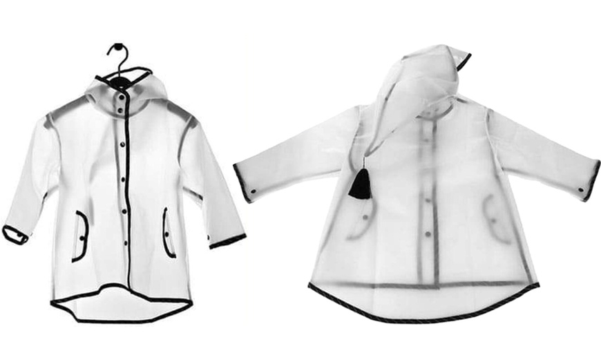 Image 4: Durable Translucent Kids Rain Jacket Raincoat